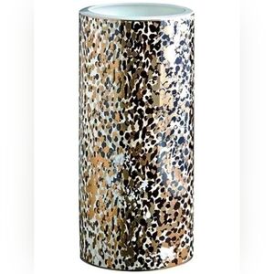 NIB Roberto Cavalli Home “Camouflage” Gold Leopard Porcelain Vase